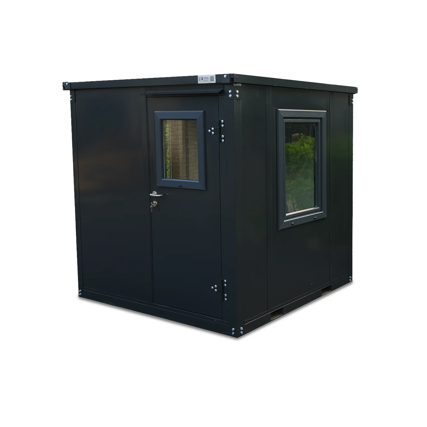 Conteneur Bureau noir 2 x 2 mètres