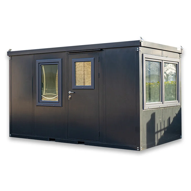 Conteneur bureau anthracite 4x2m avec double fenêtre
