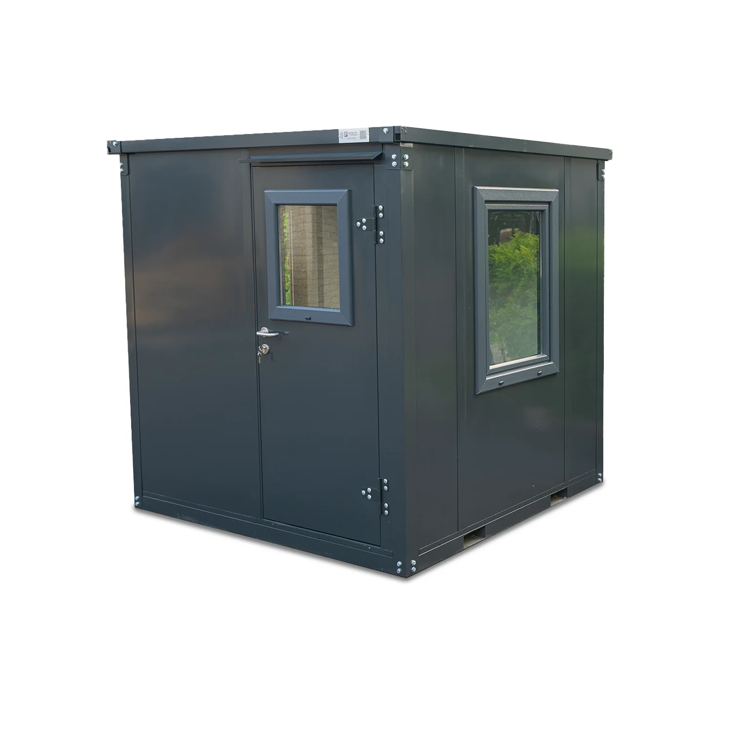 Bureau de chantier anthracite 2 x 2 mètres